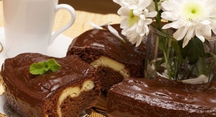 Шоколадно-творожный кекс