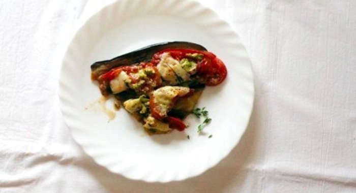 Запеканка из баклажанов и сулугуни