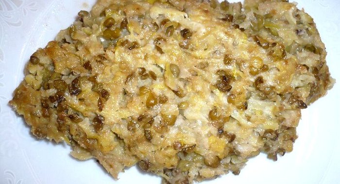 Постная кабачковая запеканка с машем