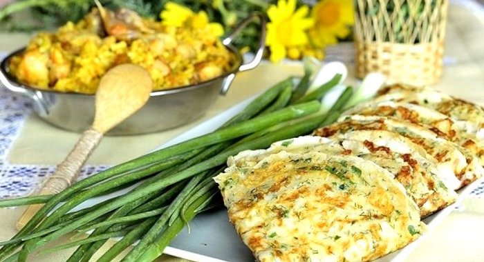 Блинчики с сыром и зеленью