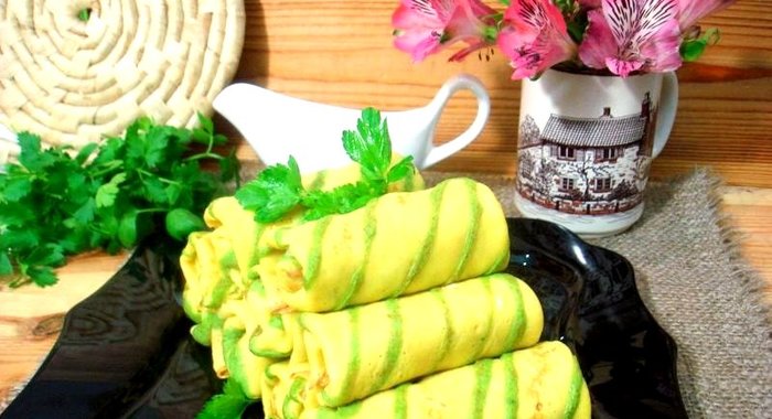 Блинчики полосатики с капустой