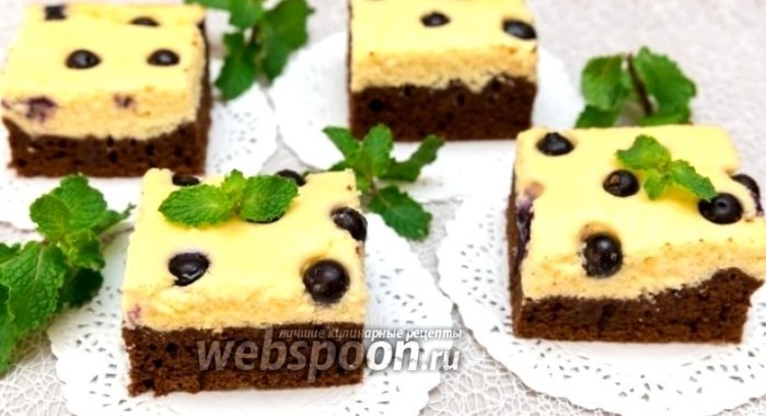 Шоколадный пирог с творожным муссом