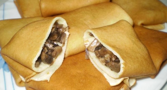 Блинчики с грибами