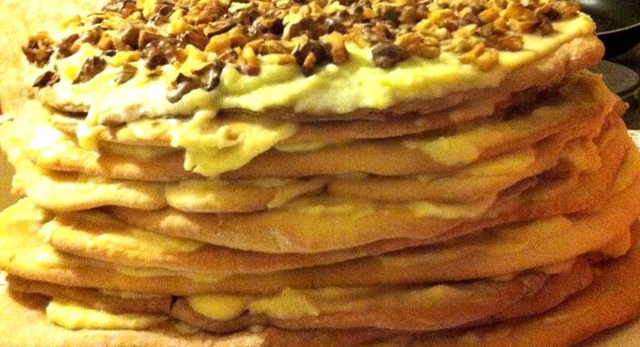 Медовый торт с грецкими орехами