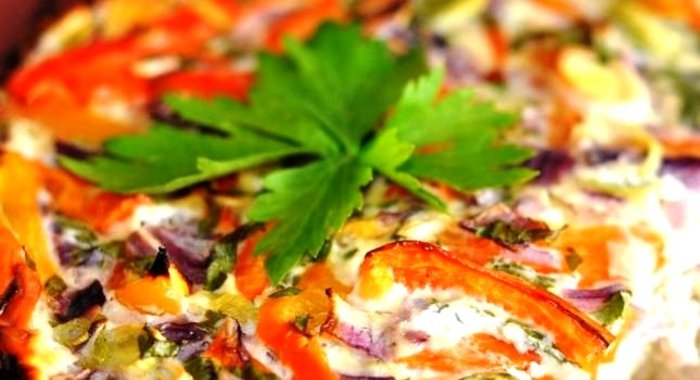 Пирог с луком-пореем