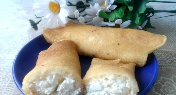 Блинчики с творогом в мультиварке