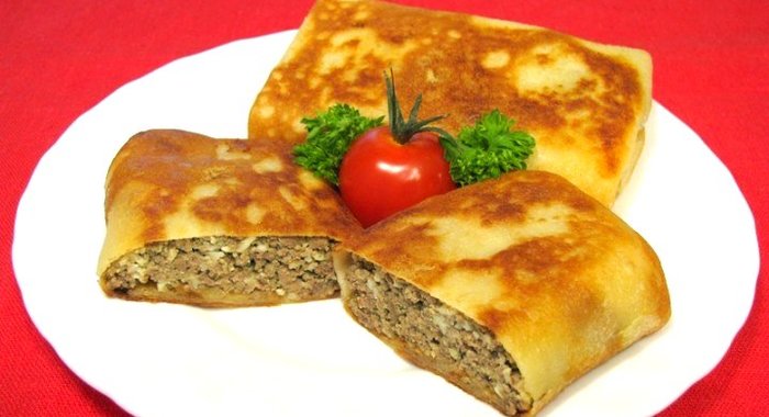 Блины, фаршированные печенью