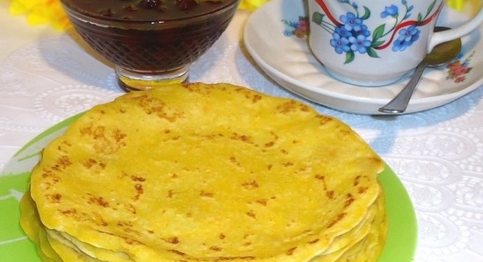 Тыквенно - миндальные блины