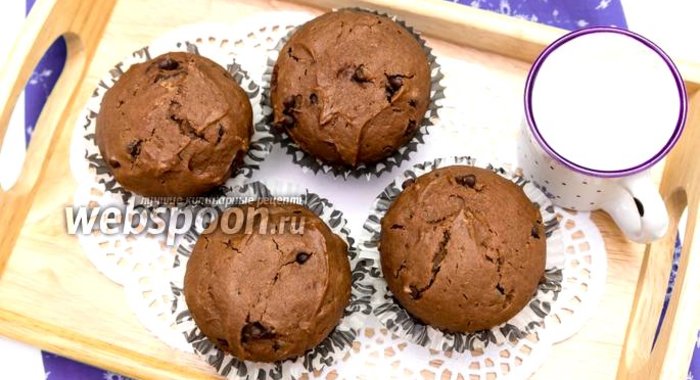 Шоколадные кексы с шоколадными каплями