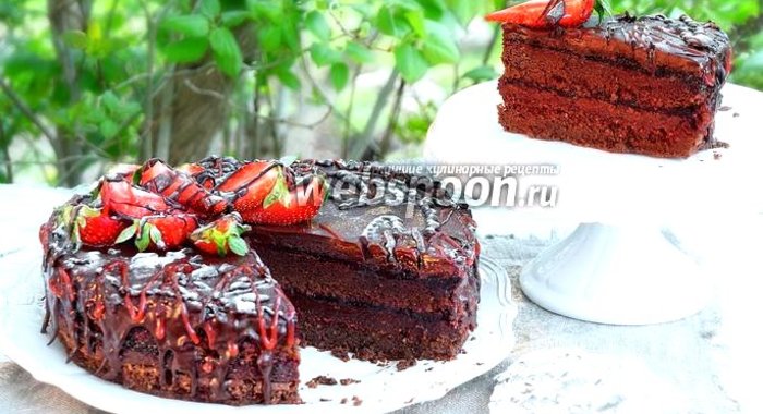 Торт-брауни с ягодным мармеладом «Пралине»