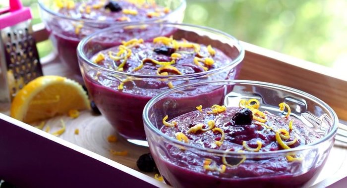 Экспресс-мусс из ягод и фруктов с кус-кусом