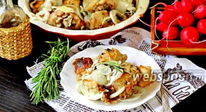 Курица запечённая с хлебом