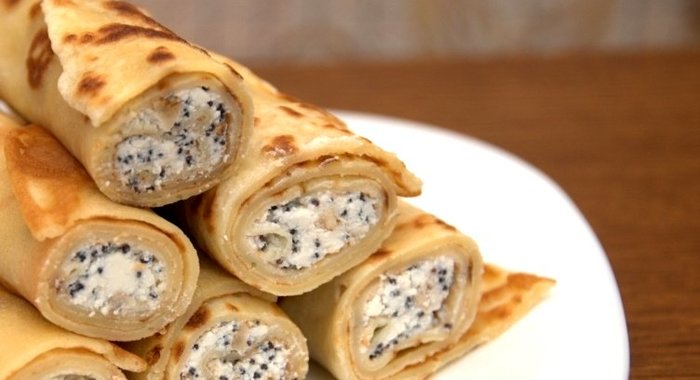 Блинчики с маком и творогом