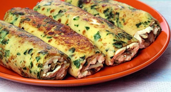 Блинчики на пиве с грибами