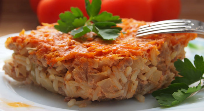 Мясная запеканка с овощами