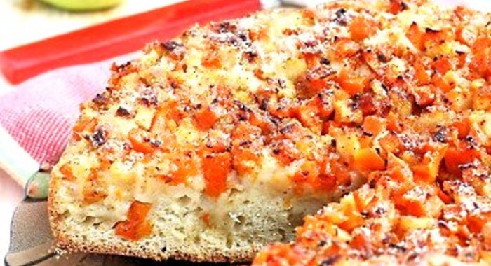 Открытый пирог с тыквой и яблоками