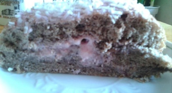 Бисквитный рулет Розовая нежность