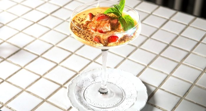 Сабайон с клубникой