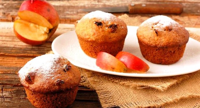 Постные яблочные кексы