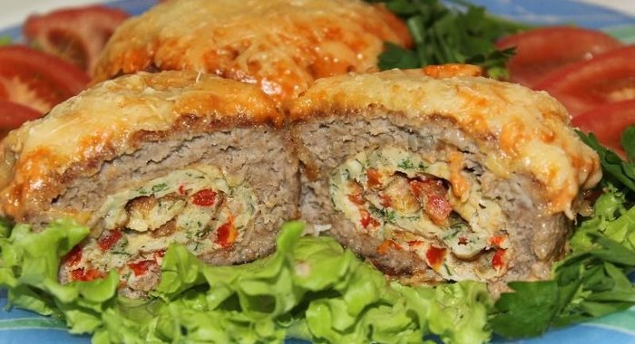 Мясные зразы рулетные