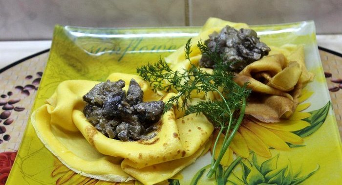 Блинчики с куриной печенью