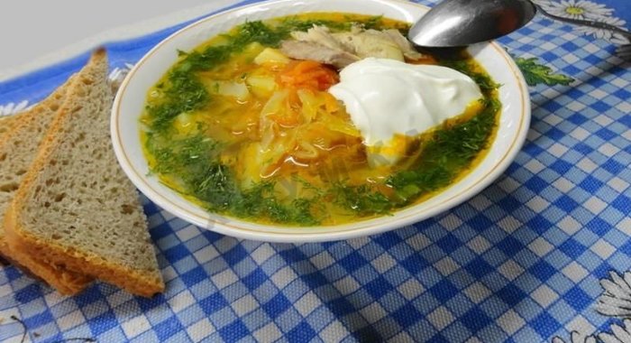 Вкусные щи с курицей из свежей капусты