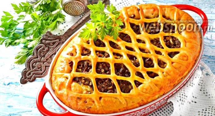 Пирог с куриными сердечками