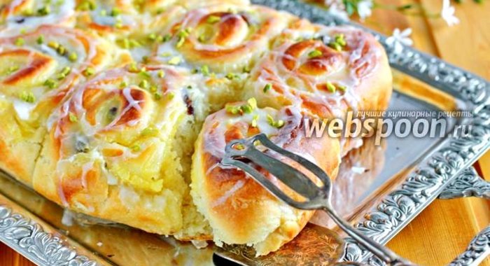 Творожные улитки с пудингом