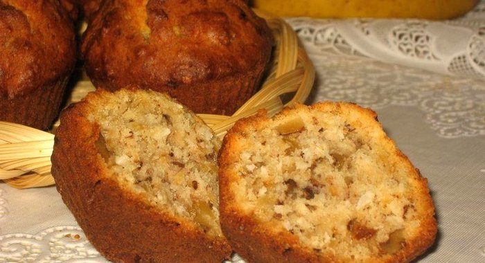 Бананово-кокосовые кексы с грецкими орехами