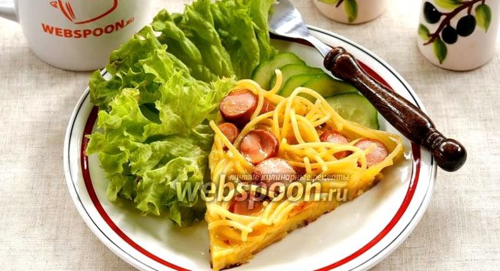 Запеканка из макарон на сковороде