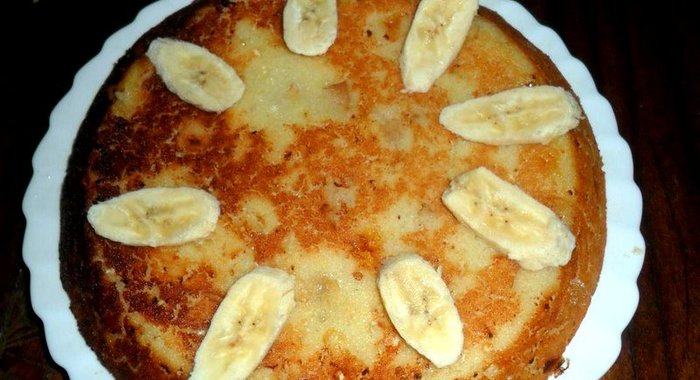 Бананово-апельсиновая творожная запеканка с яблоками