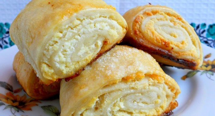 Рулетики с творогом