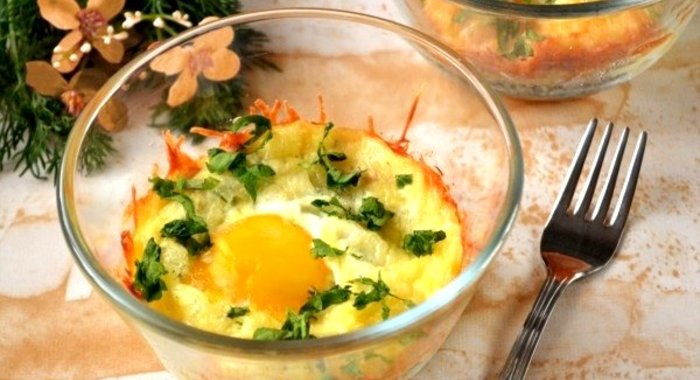 Запеканка с двойным сыром и яйцом