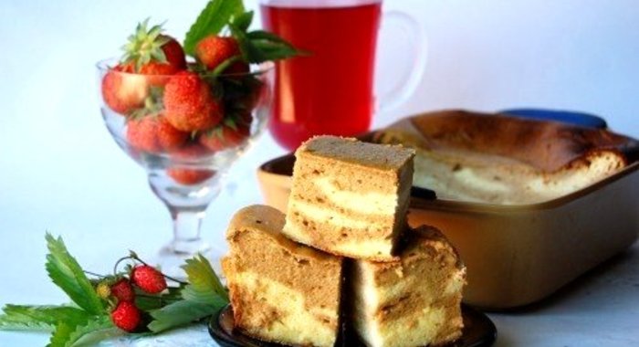 Творожная лимонно-кофейная запеканка