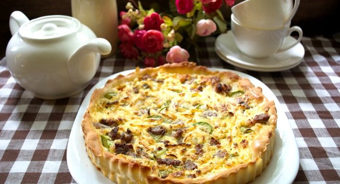 Пирог с курицей и кабачком