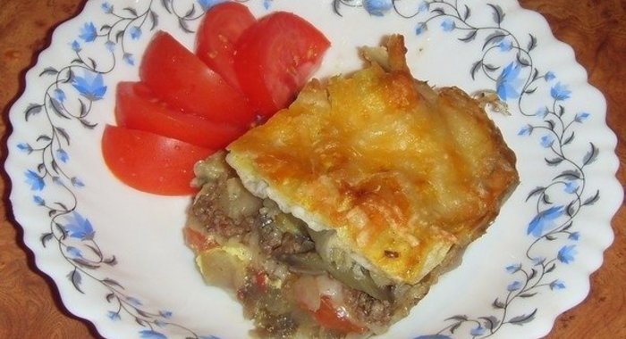 Запеканка с мясом и овощами