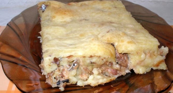 Запеканка с рыбной консервой