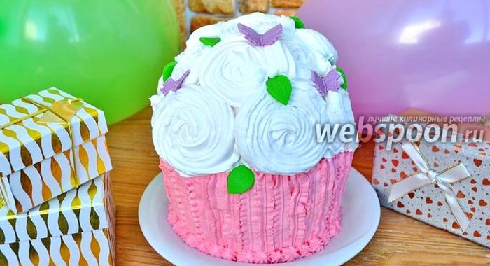 Торт ванильный капкейк с кремом маскарпоне