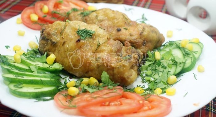 Рулетики из курицы с грибами