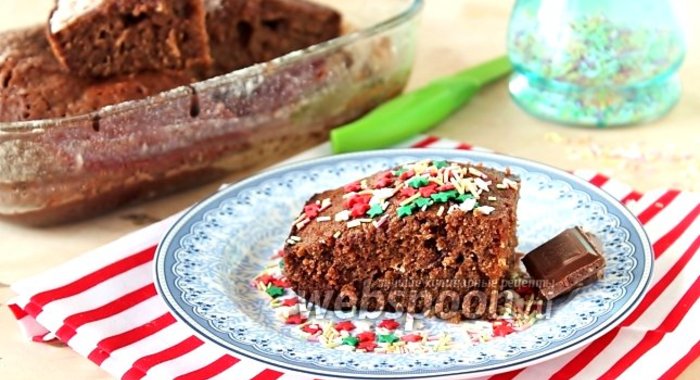 Шоколадный кекс с молочной заливкой