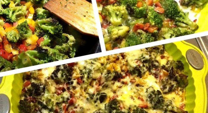 Запеканка с брокколи и болгарским перцем