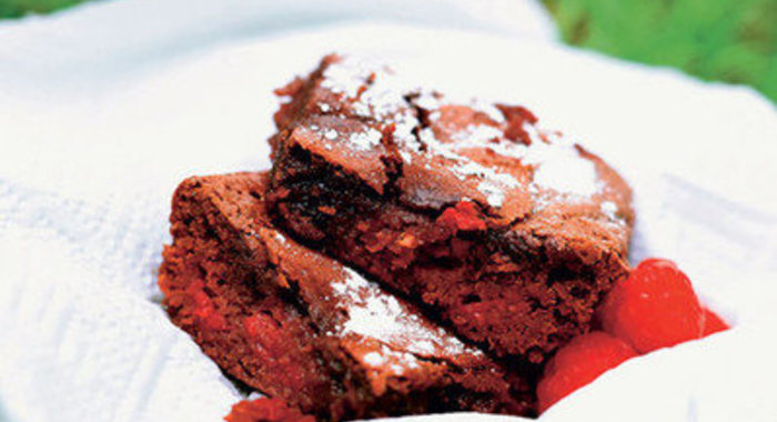 Малиново-шоколадный кекс