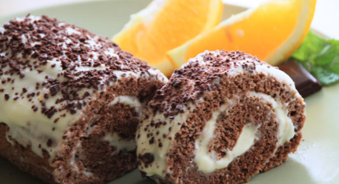 Шоколадно-апельсиновый рулет