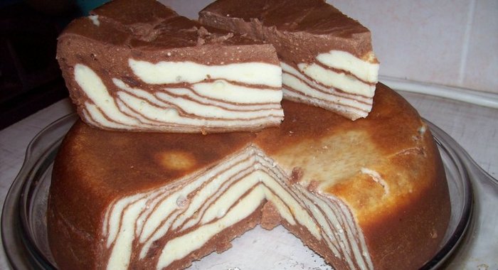 Запеканка творожная с шоколадом