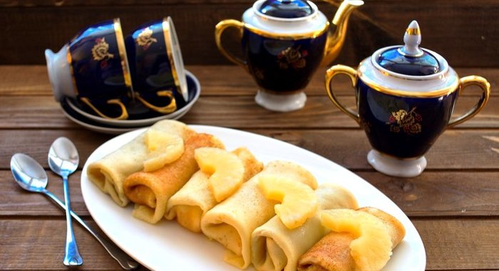 Блинчики с фруктовой начинкой