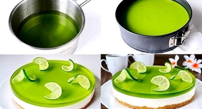 Торт желейный с печеньем без выпечки