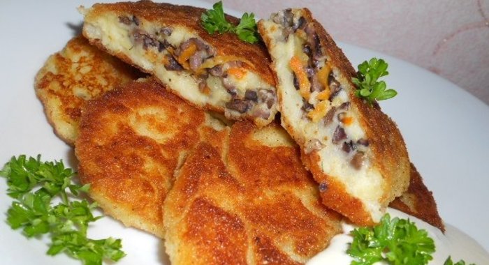 Картофельные котлеты с грибами
