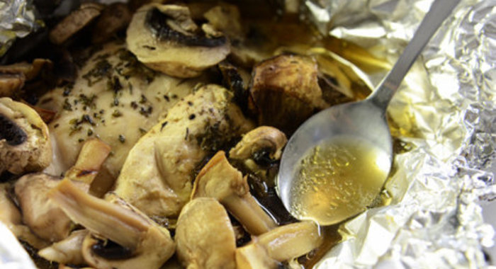 Конвертики с курицей и грибами