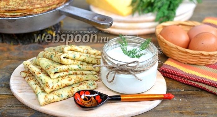 Сырные блины с укропом