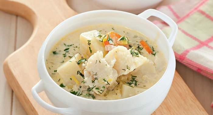 Норвежский суп с треской